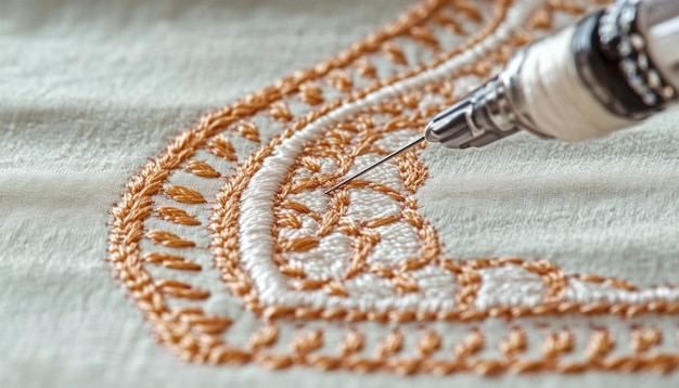 Detal haftu na tkaninie